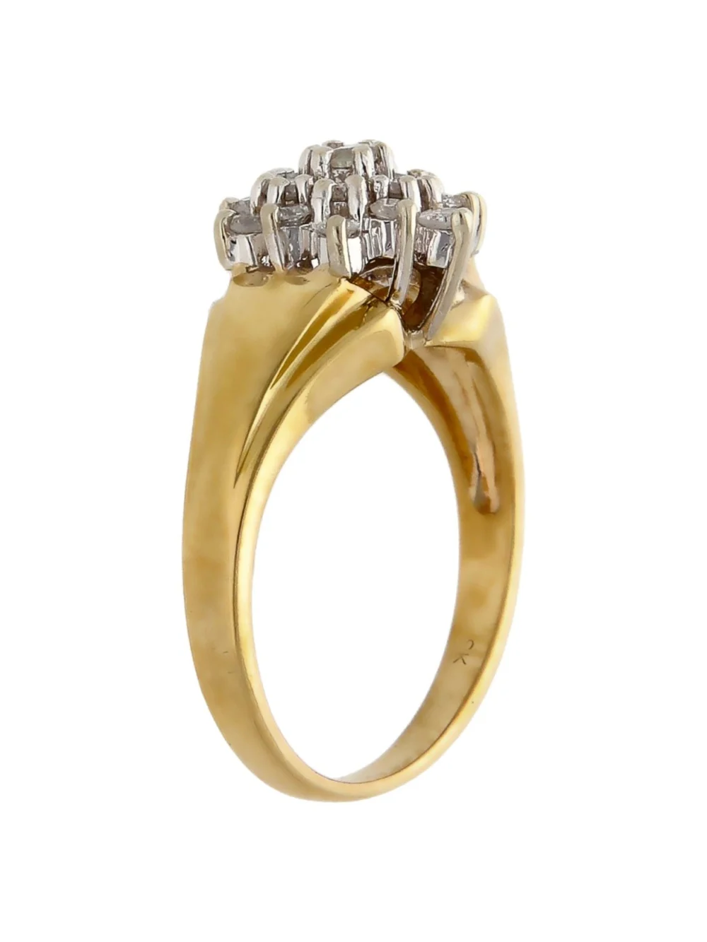 William May 9ct Yellow Gold 0.50ct Diamond Cluster Ring, view 2