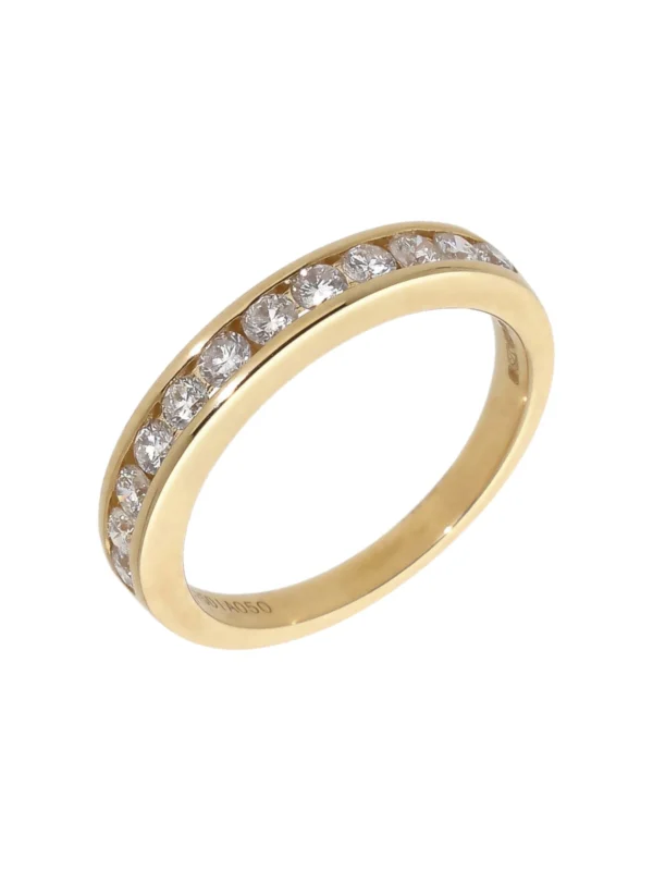 William May 9ct Yellow Gold 0.50ct Diamond Half Eternity Ring