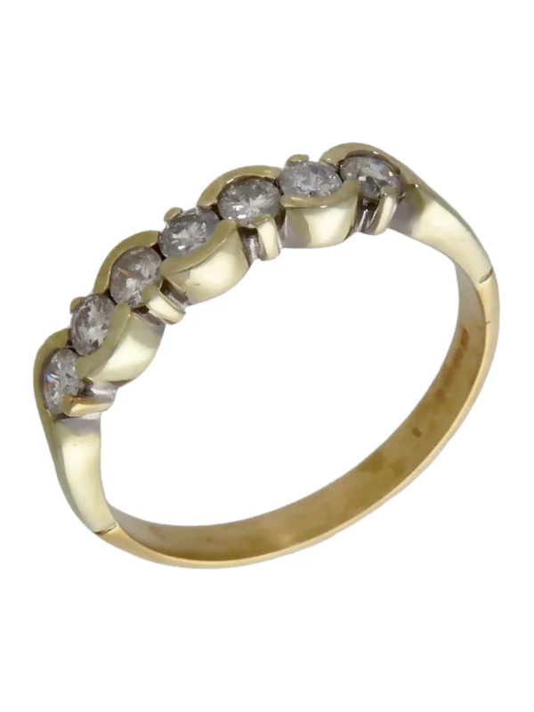 William May 9ct Yellow Gold 0.50ct Diamond Half Eternity Wave Ring