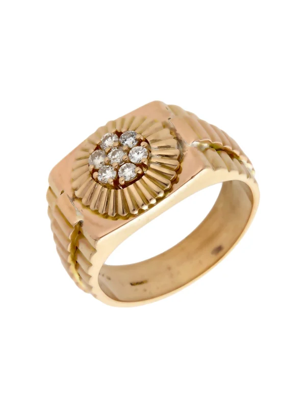William May 9ct Yellow Gold 0.50ct Diamond Signet Ring