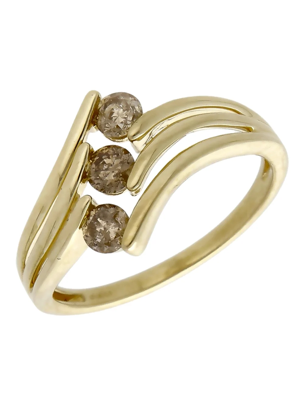 William May 9ct Yellow Gold 0.50ct Diamond Trilogy Twist Ring