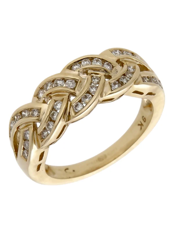 William May 9ct Yellow Gold 0.50ct Diamond Weave Dress Ring