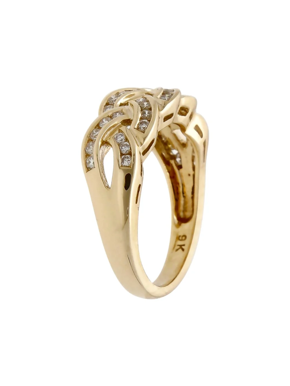 William May 9ct Yellow Gold 0.50ct Diamond Weave Dress Ring, view 2