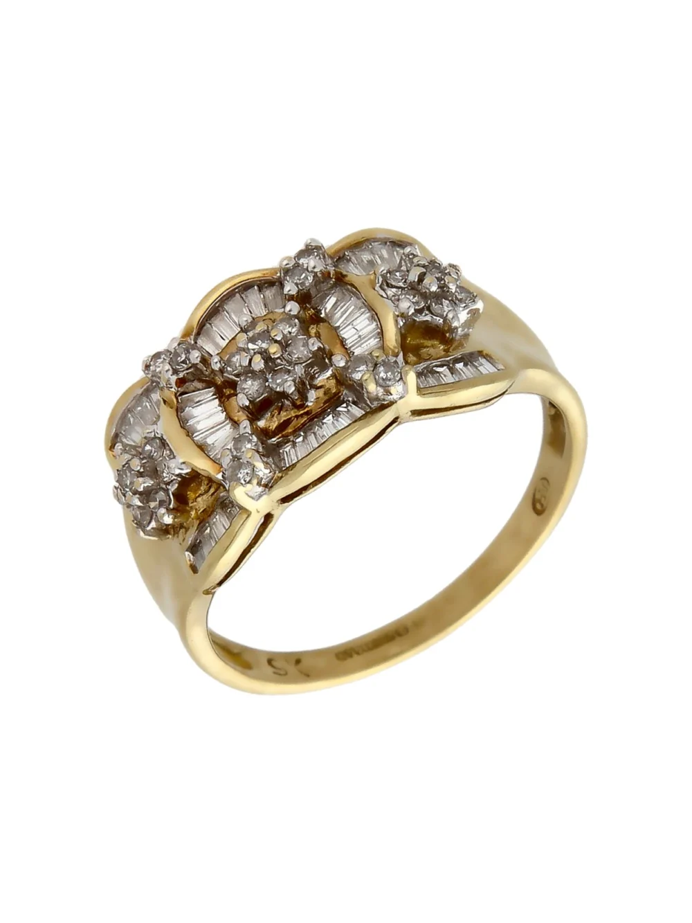 William May 9ct Yellow Gold 0.50ct Mixed Cut Diamond Cluster Ring
