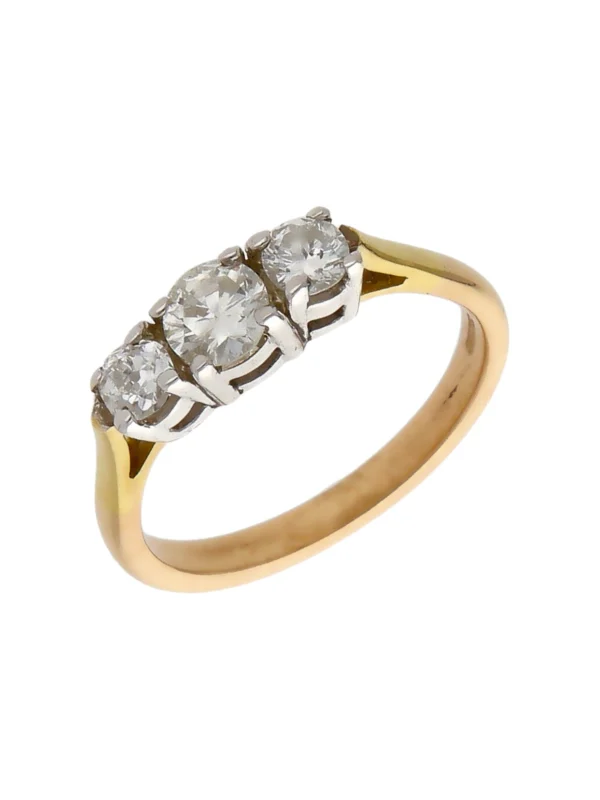 William May 9ct Yellow Gold 0.55ct Diamond Trilogy Ring