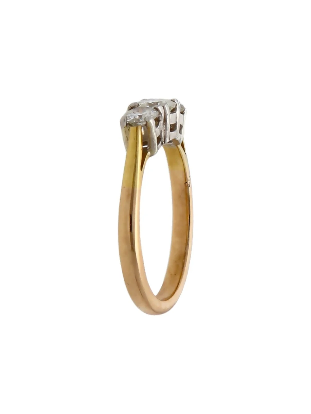 William May 9ct Yellow Gold 0.55ct Diamond Trilogy Ring, view 2