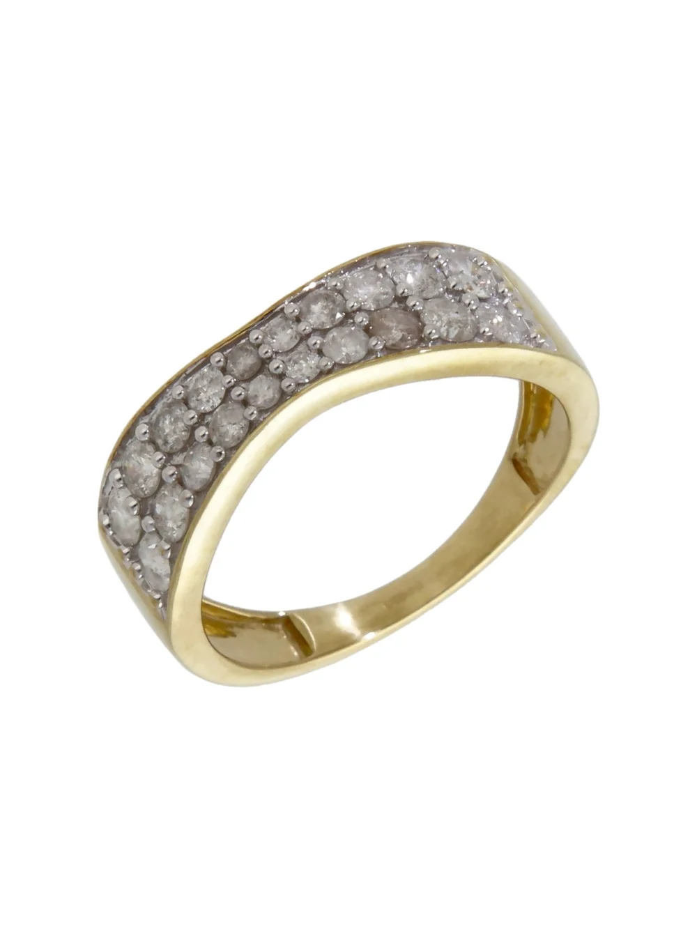 William May 9ct Yellow Gold 0.75ct Diamond Wave Shaped Dress Ring