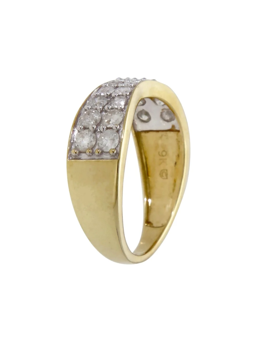 William May 9ct Yellow Gold 0.75ct Diamond Wave Shaped Dress Ring, view 2