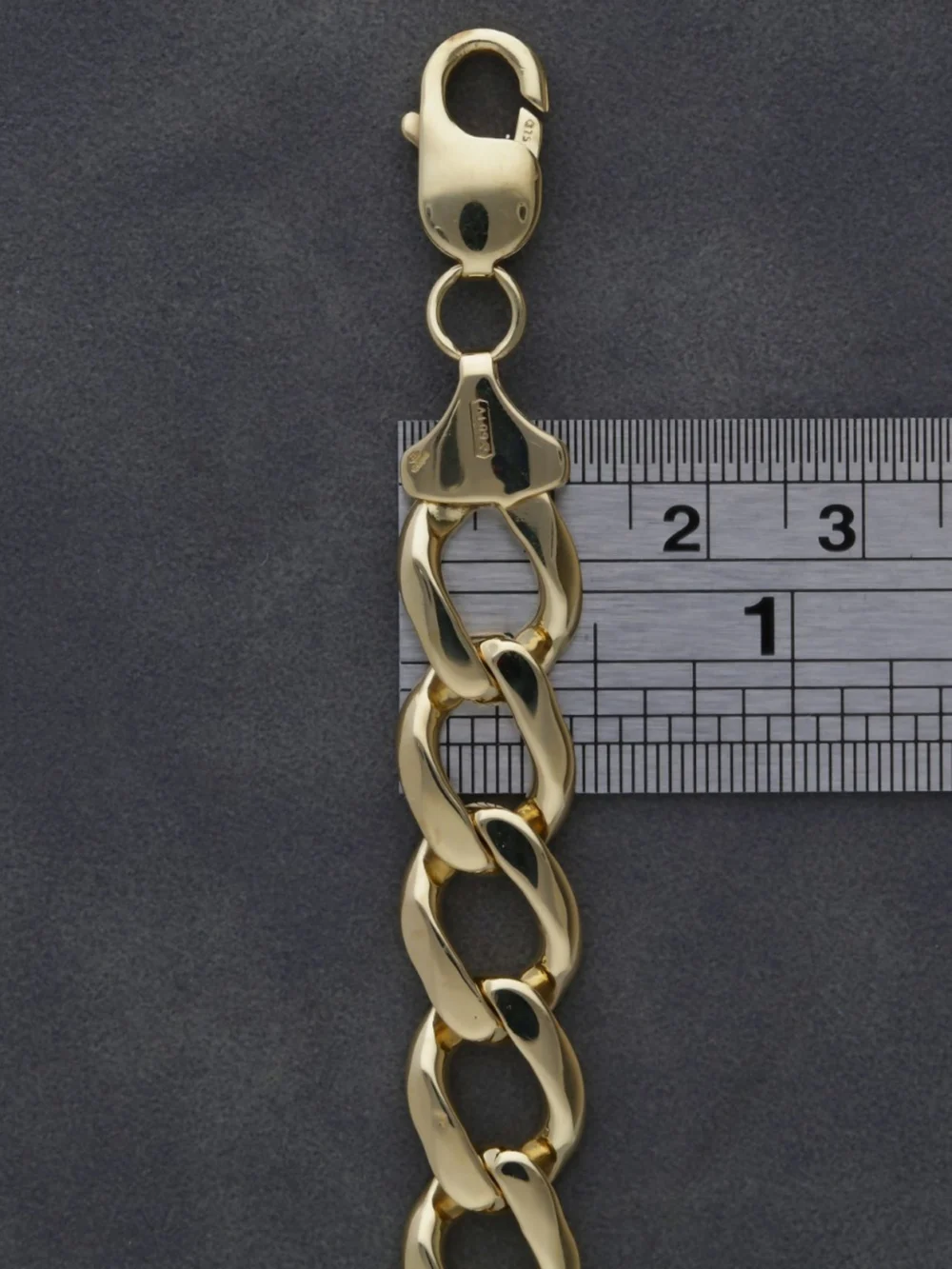 William May 9ct Yellow Gold 10" Heavy Curb Bracelet, view 3