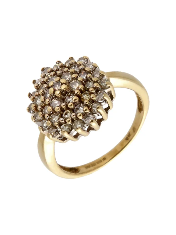 William May 9ct Yellow Gold 1.00ct Diamond Cluster Ring