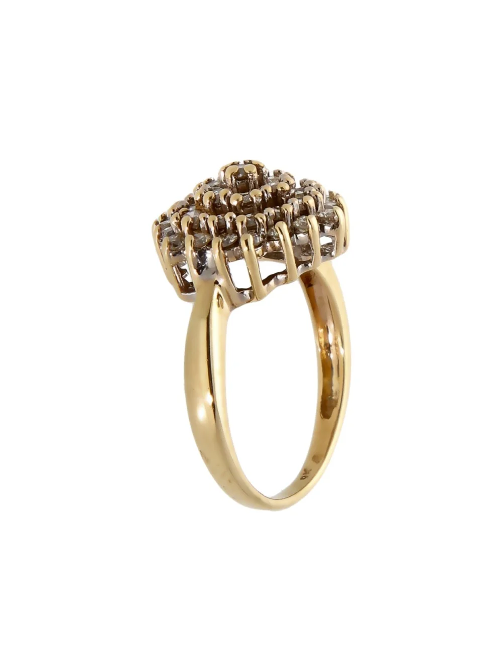 William May 9ct Yellow Gold 1.00ct Diamond Cluster Ring, view 2