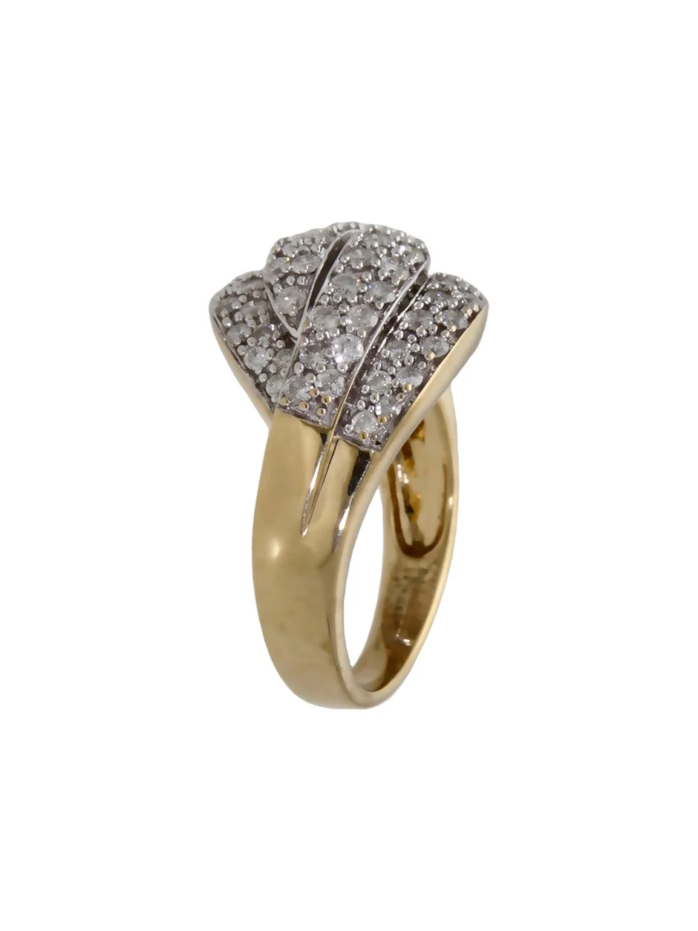 William May 9ct Yellow Gold 1.00ct Diamond Wraparound Wave Ring, view 2