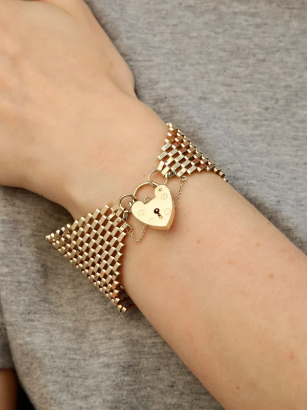 William May 9ct Yellow Gold 14 Row Extra Wide Gate Bracelet