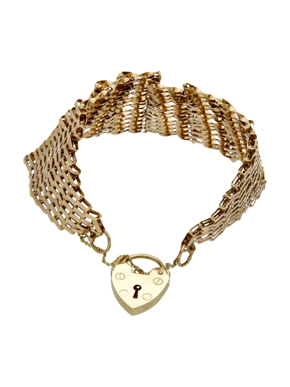 William May 9ct Yellow Gold 14 Row Extra Wide Gate Bracelet, view 2