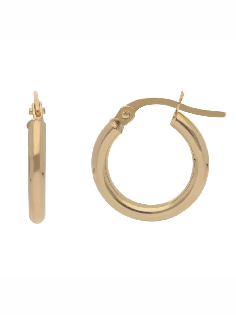 William May 9ct Yellow Gold 14mm Polished Round Hoop Creole Earrings