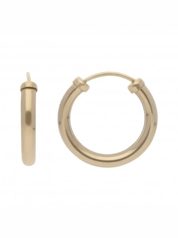 William May 9ct Yellow Gold 14mm Sleeper Hoop Style Earrings