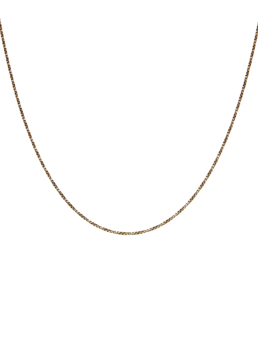 William May 9ct Yellow Gold 15" Box Link Twist Chain Necklace