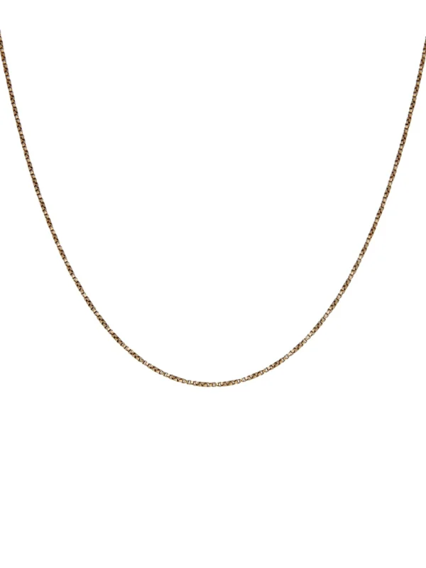William May 9ct Yellow Gold 15" Box Link Twist Chain Necklace