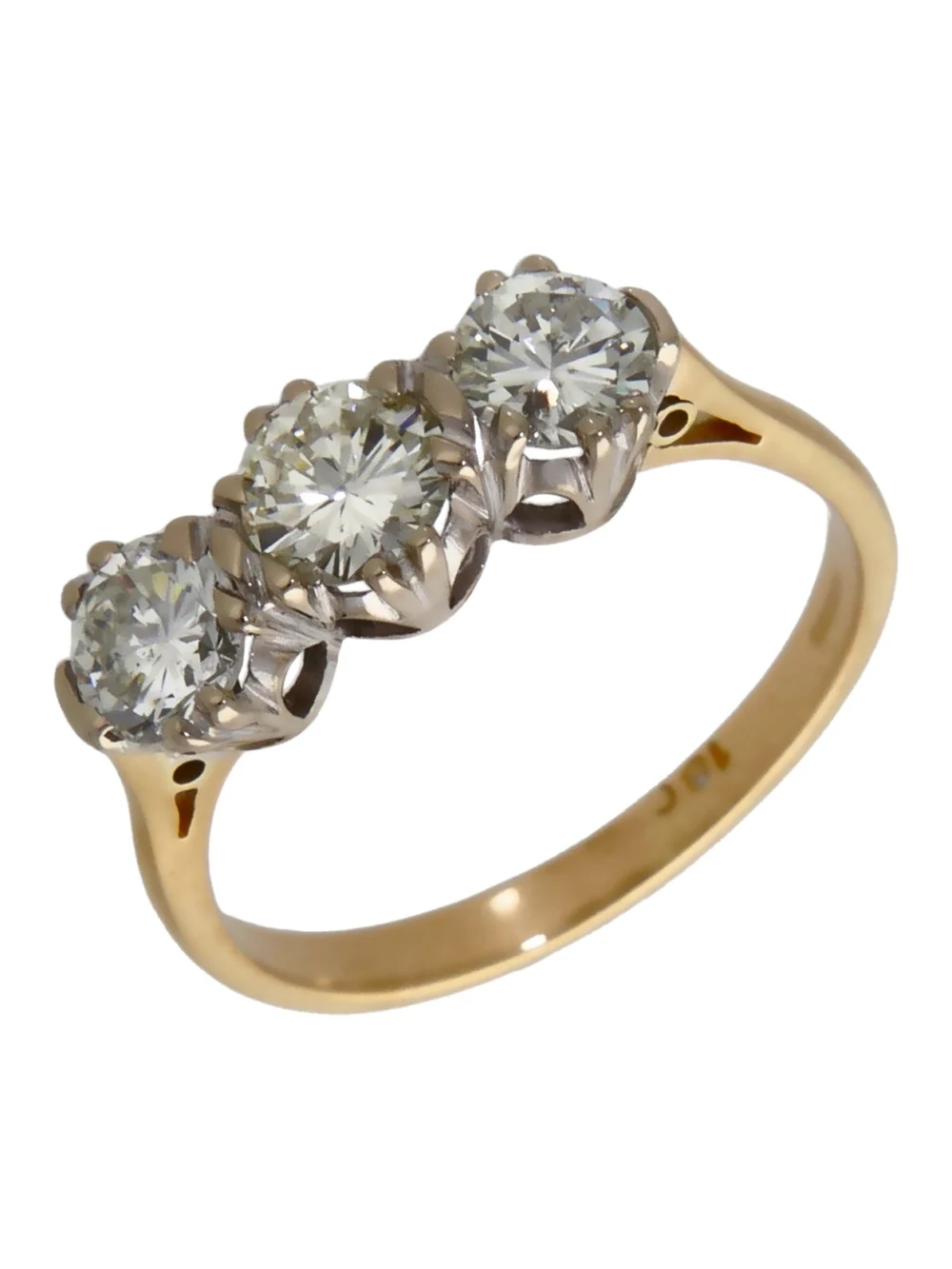 William May 9ct Yellow Gold 1.50ct Diamond Trilogy Ring