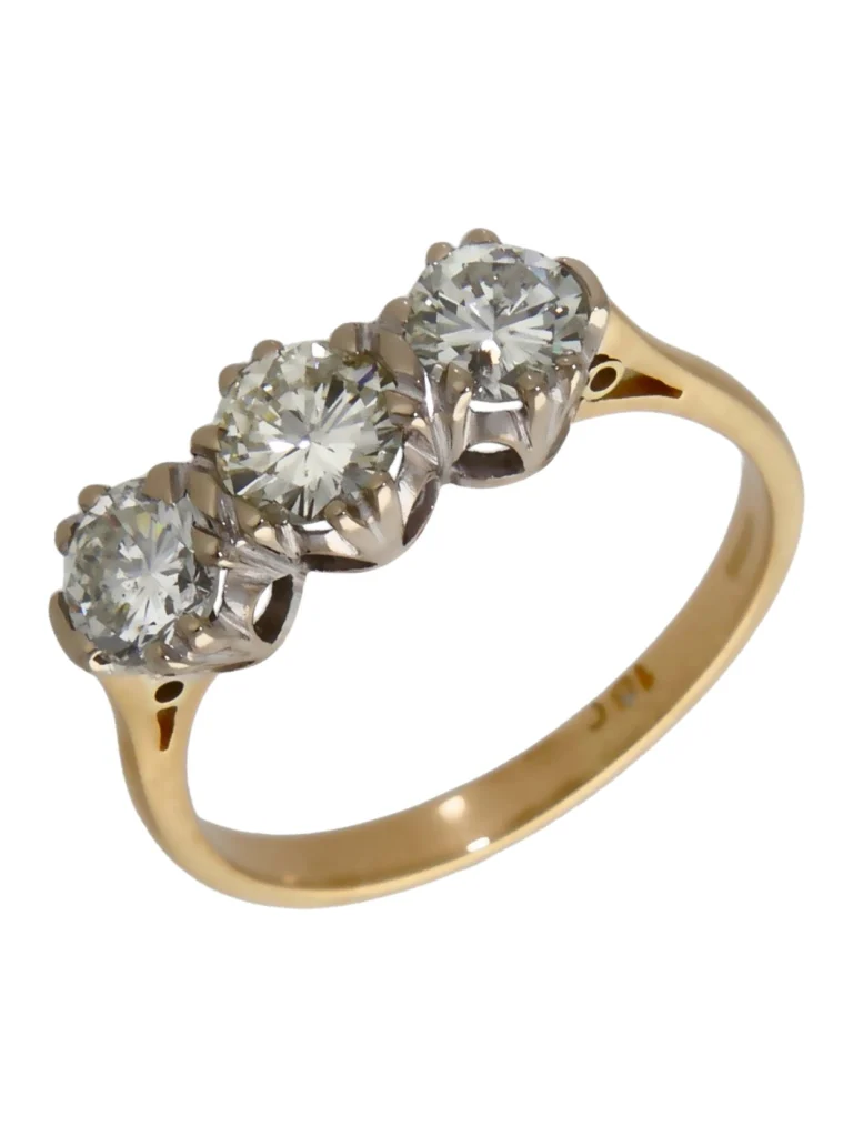 William May 9ct Yellow Gold 1.50ct Diamond Trilogy Ring