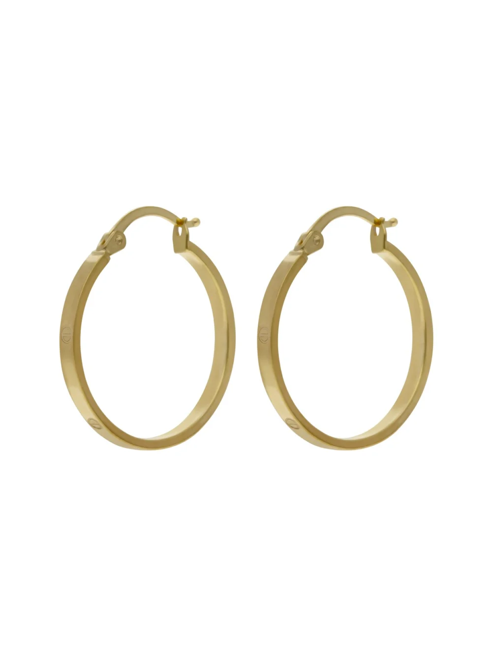William May 9ct Yellow Gold 15mm Screw Design Hoop Creole Earrings