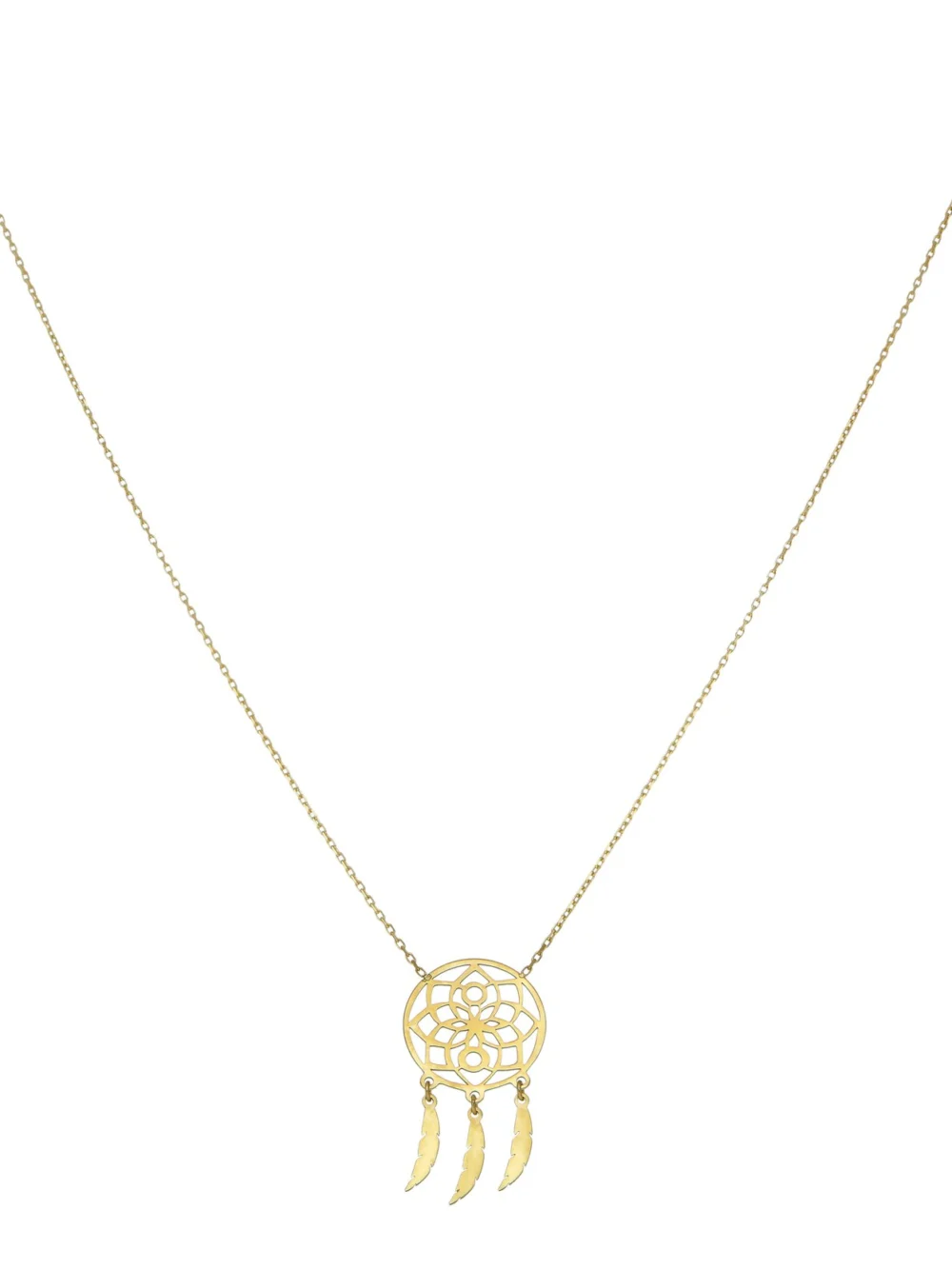 William May 9ct Yellow Gold 16"-18" Adjustable Dreamcatcher Necklace