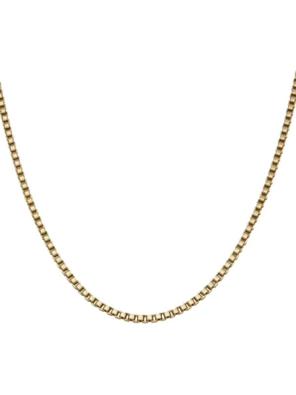 William May 9ct Yellow Gold 16" Box Link Chain Necklace