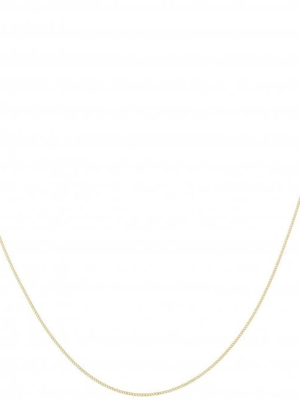 William May 9ct Yellow Gold 16" Diamond-Cut Fine Curb Chain Necklace