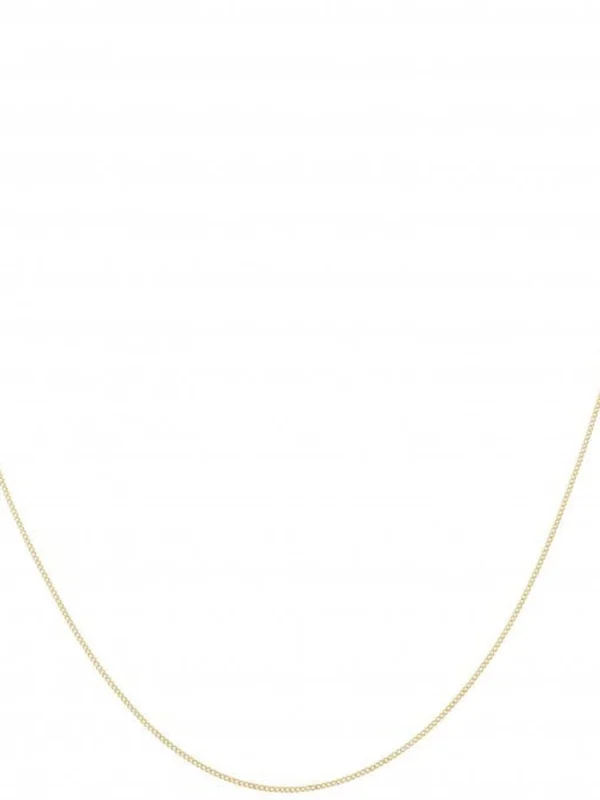 William May 9ct Yellow Gold 16" Diamond-Cut Fine Curb Chain Necklace