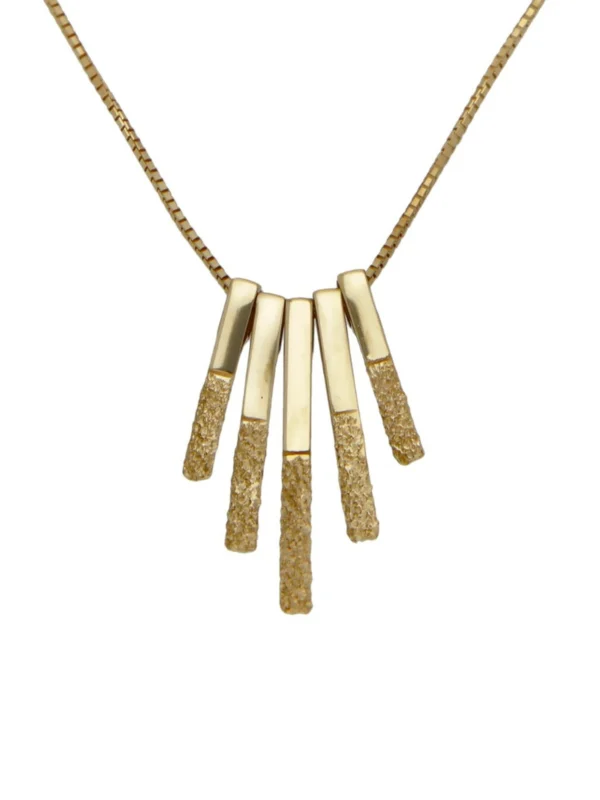 William May 9ct Yellow Gold 16" Graduated 5 Bar Necklace
