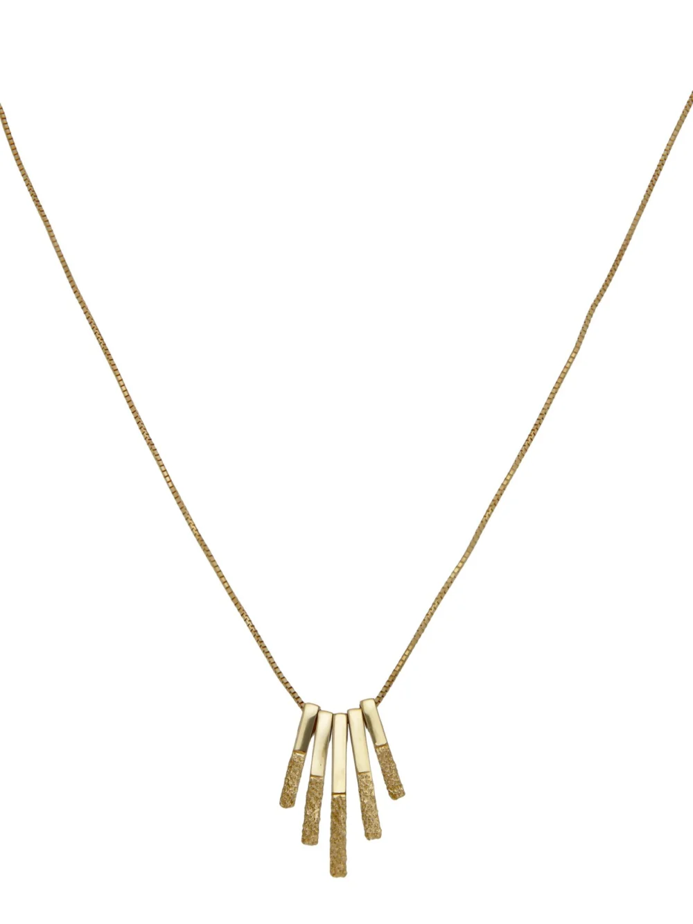 William May 9ct Yellow Gold 16" Graduated 5 Bar Necklace, view 2