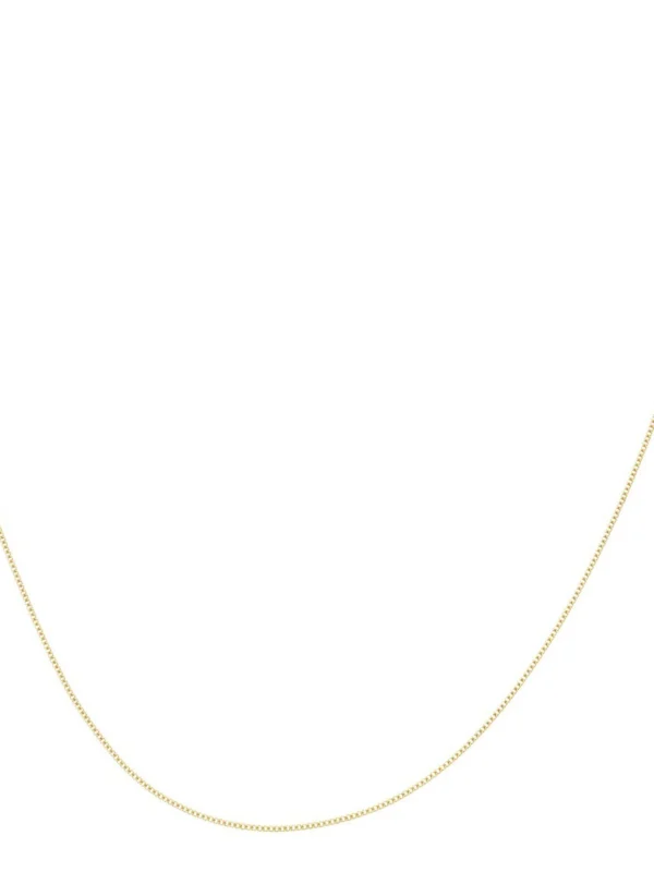William May 9ct Yellow Gold 16 Inch Slim Curb Chain Necklace