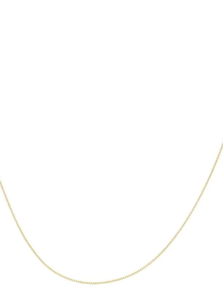 William May 9ct Yellow Gold 16 Inch Slim Curb Chain Necklace