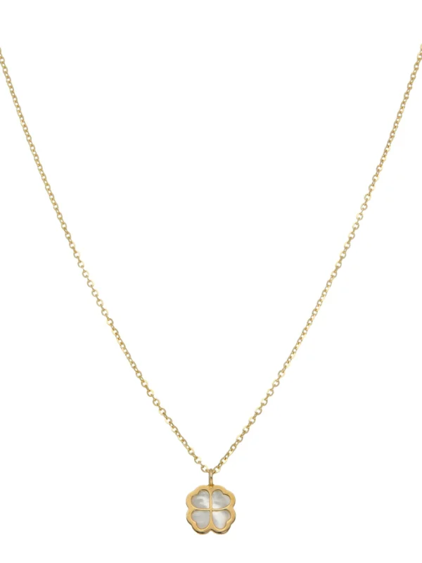 William May 9ct Yellow Gold 16" Mother of Pearl Petal Necklace