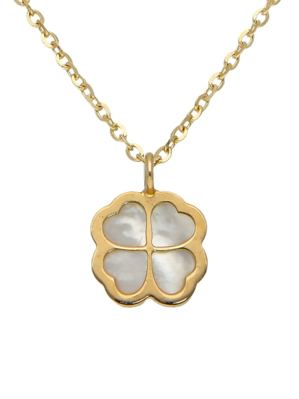 William May 9ct Yellow Gold 16" Mother of Pearl Petal Necklace, view 2