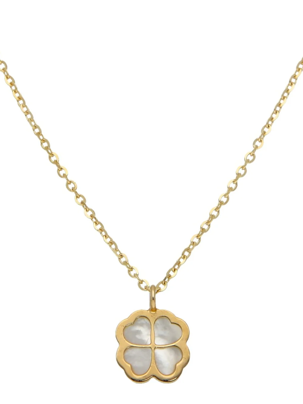 William May 9ct Yellow Gold 16" Mother of Pearl Petal Necklace, view 3