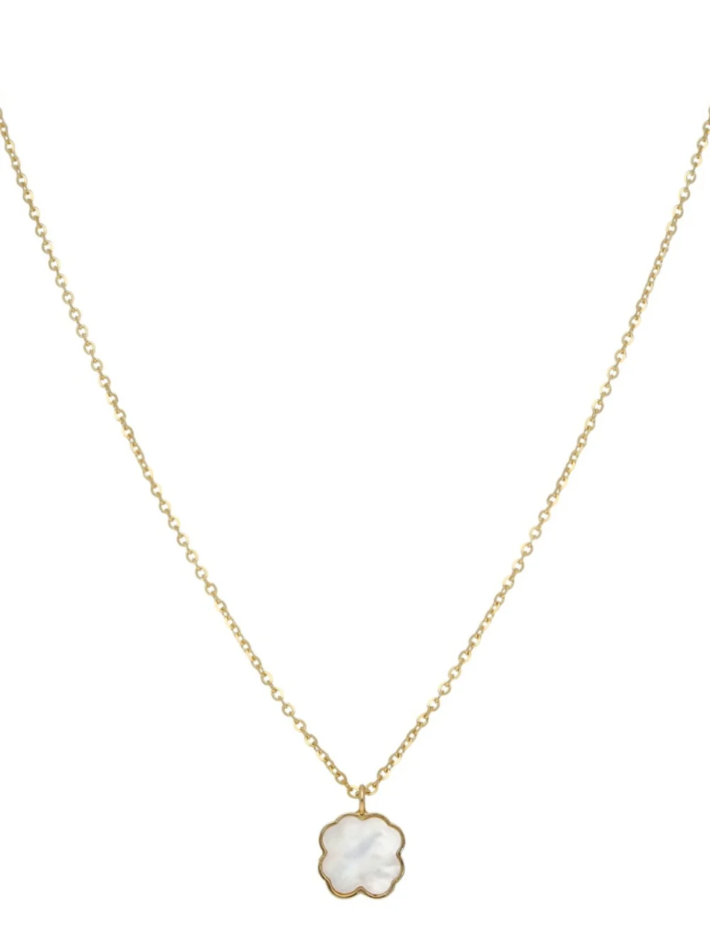 William May 9ct Yellow Gold 16" Mother of Pearl Petal Necklace, view 4
