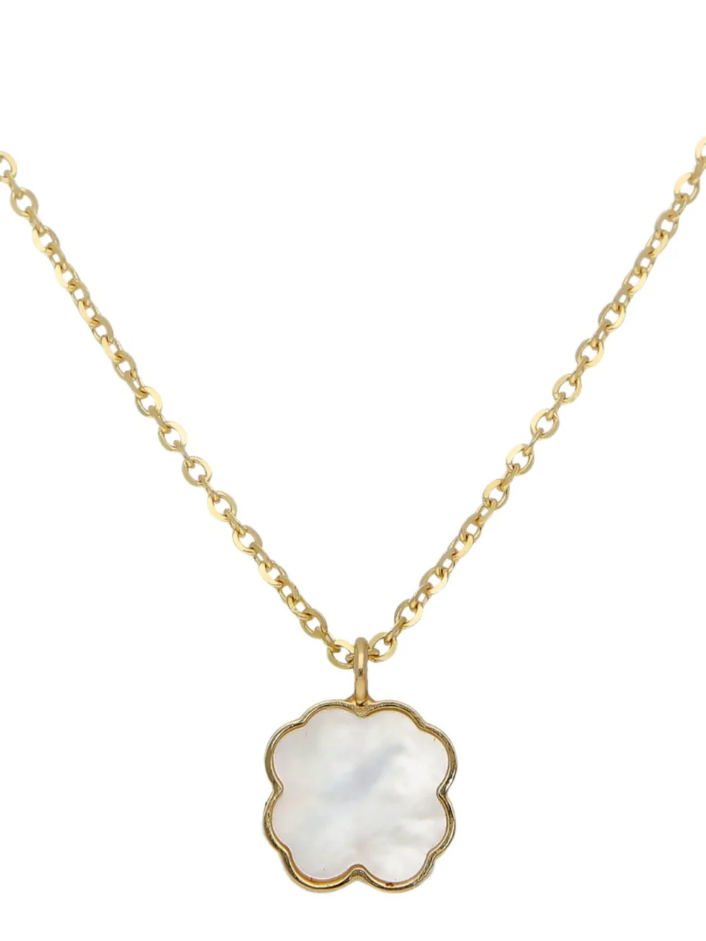 William May 9ct Yellow Gold 16" Mother of Pearl Petal Necklace, view 5
