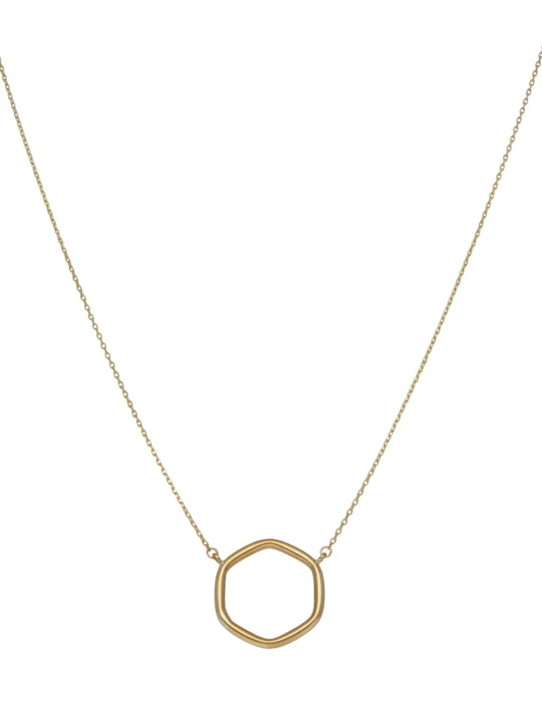 William May 9ct Yellow Gold 16" Open Hexagon Necklace