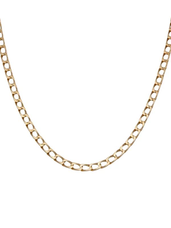 William May 9ct Yellow Gold 16" Square Curb Chain Necklace
