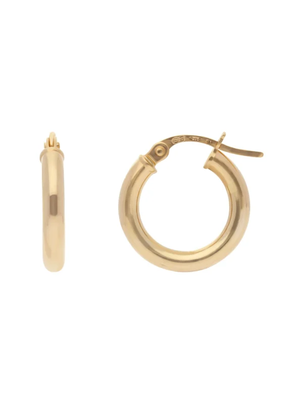 William May 9ct Yellow Gold 16mm Small Hoop Earrings