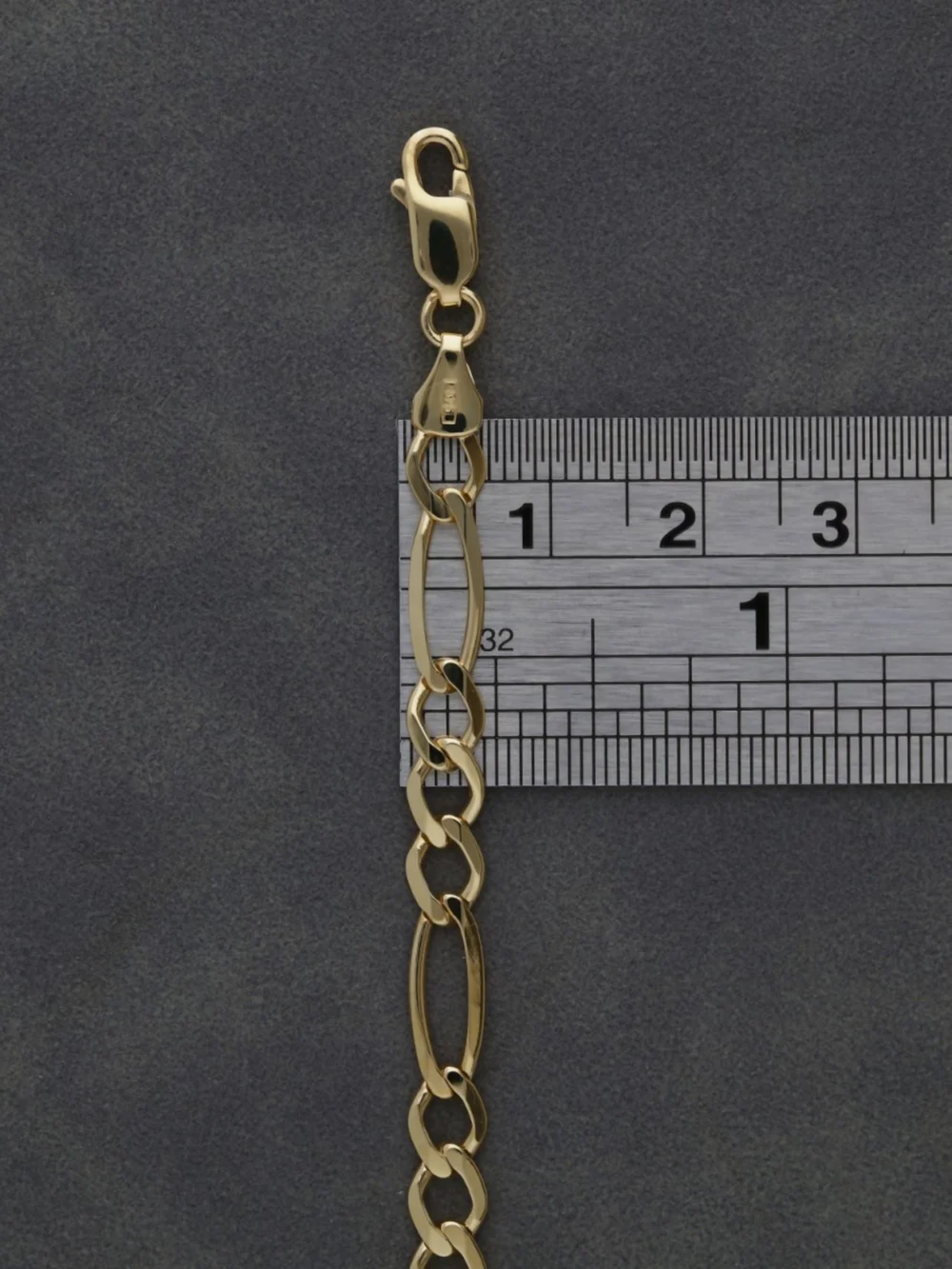 William May 9ct Yellow Gold 17.5" Figaro Chain Necklace, view 2