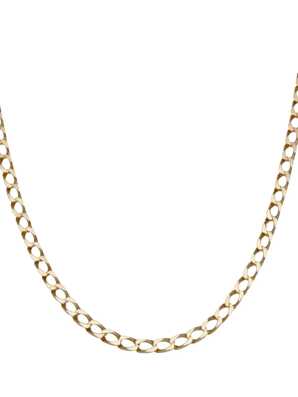 William May 9ct Yellow Gold 17.5" Square Curb Chain Necklace