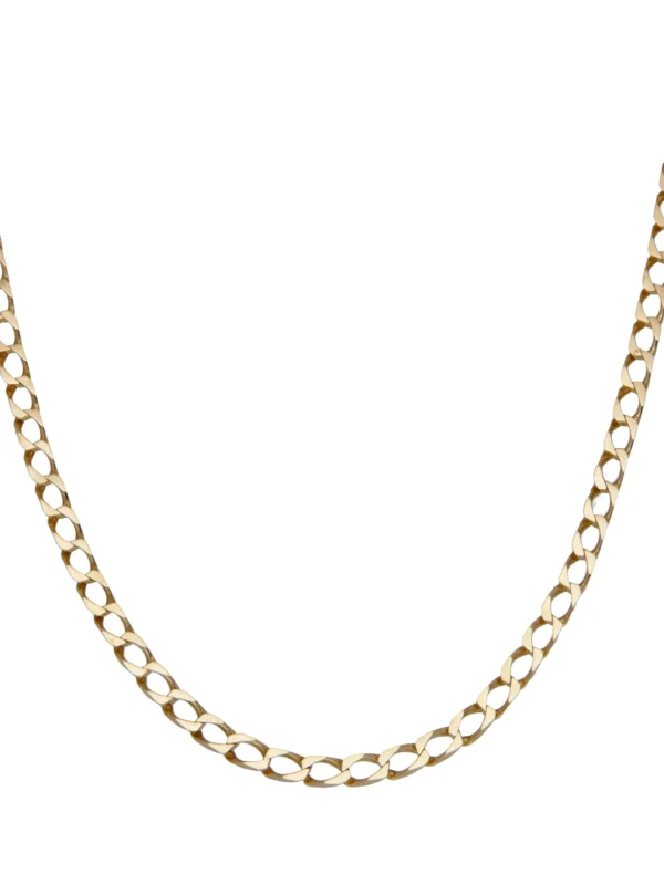 William May 9ct Yellow Gold 17.5" Square Curb Chain Necklace