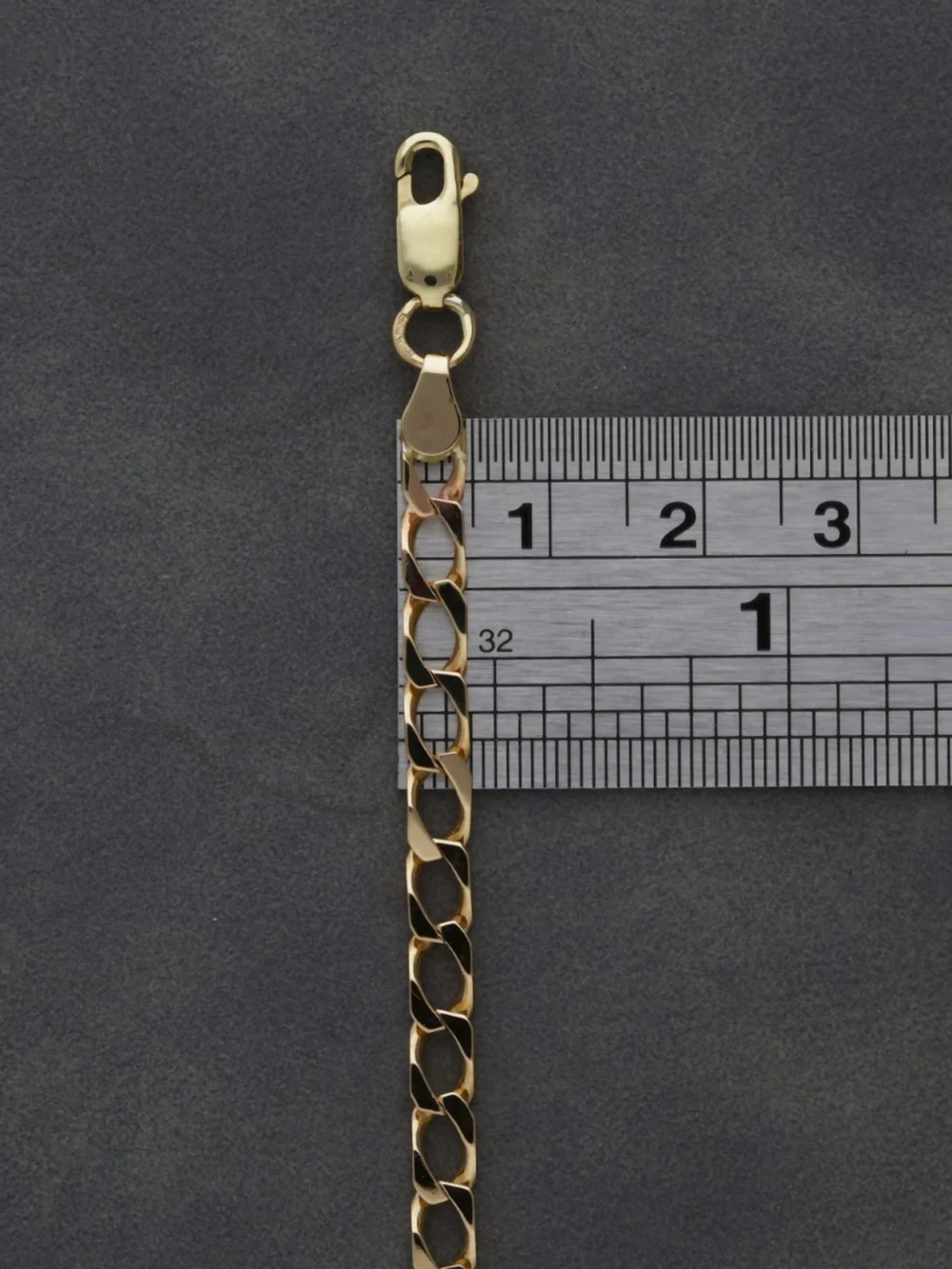 William May 9ct Yellow Gold 17.5" Square Curb Chain Necklace, view 2