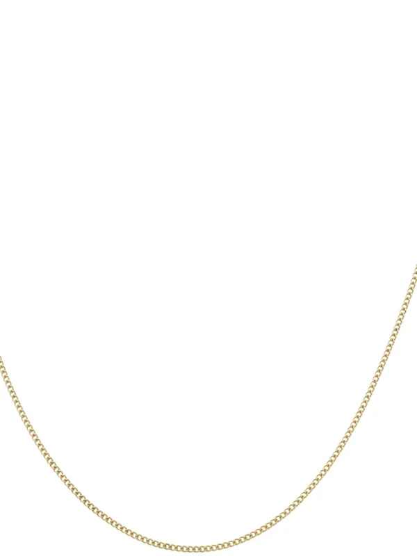 William May 9ct Yellow Gold 18" Diamond-Cut Curb Link Chain Necklace