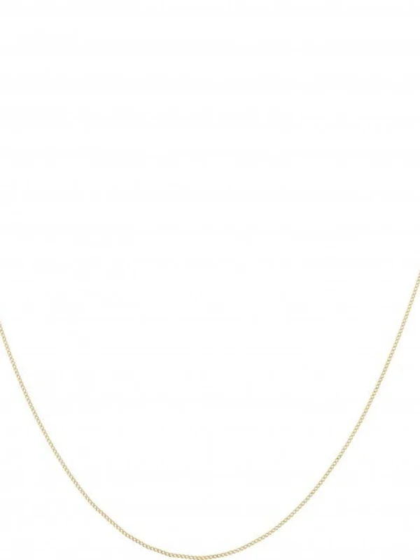 William May 9ct Yellow Gold 18" Diamond-Cut Fine Curb Chain Necklace