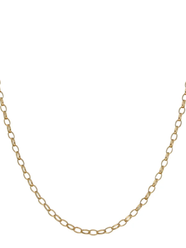 William May 9ct Yellow Gold 18" Faceted Belcher Chain Necklace