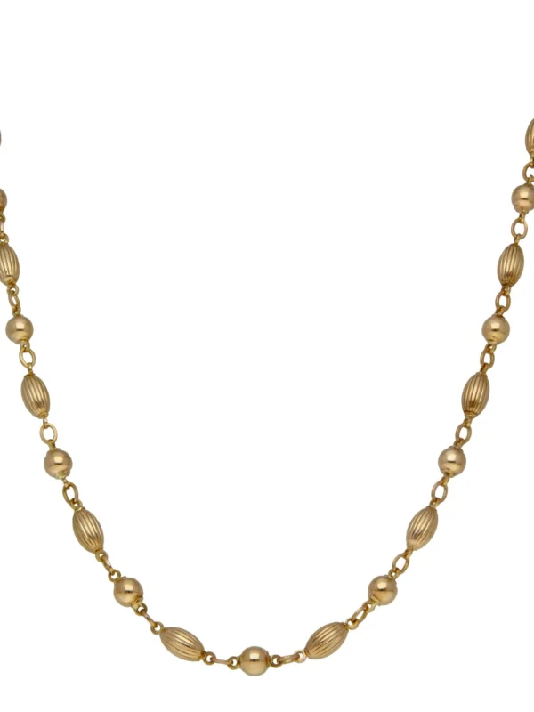 William May 9ct Yellow Gold 18" Fancy Beaded Chain Necklace