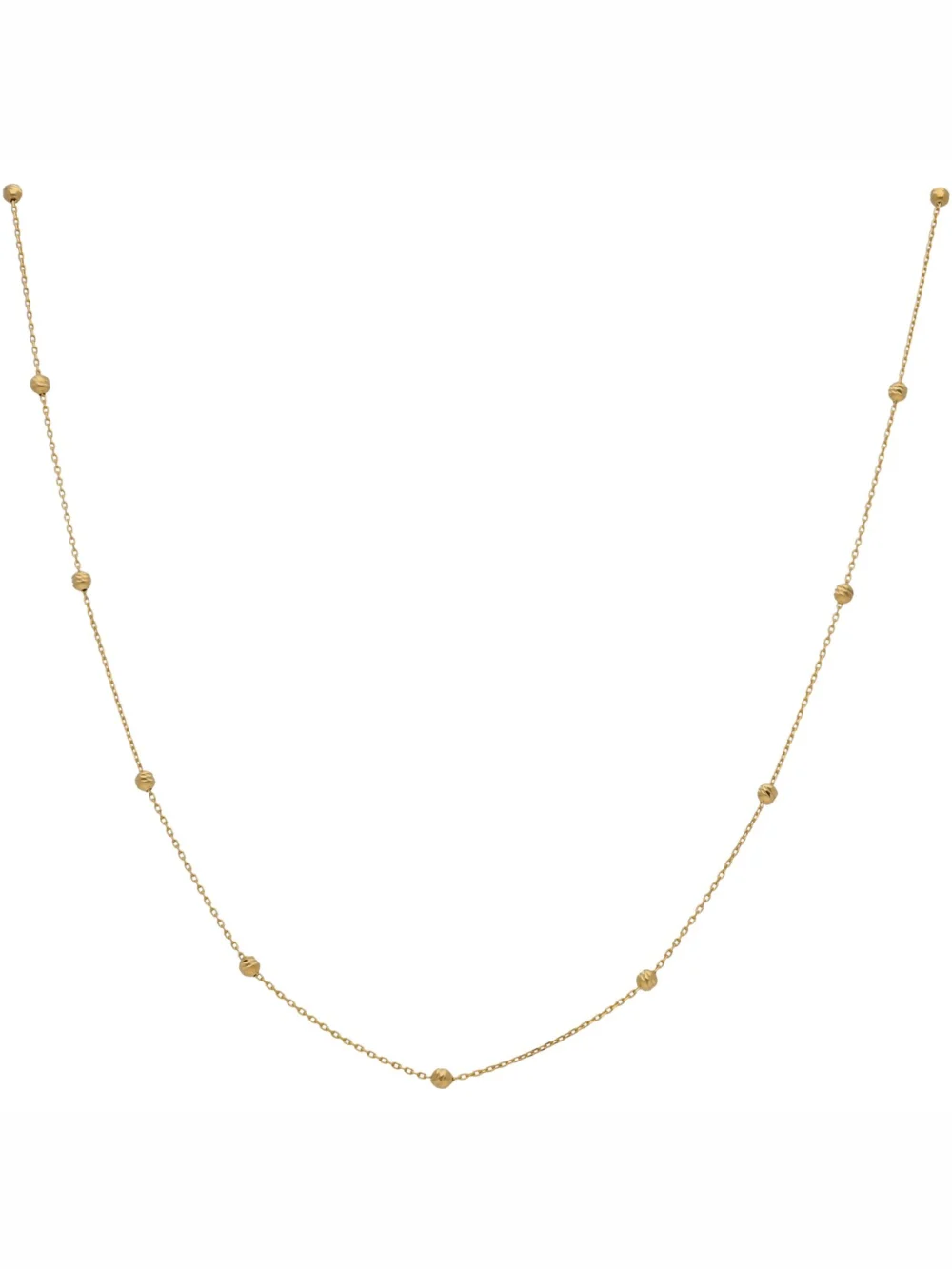 William May 9ct Yellow Gold 18 Inch Bobble Station Satellite Necklace